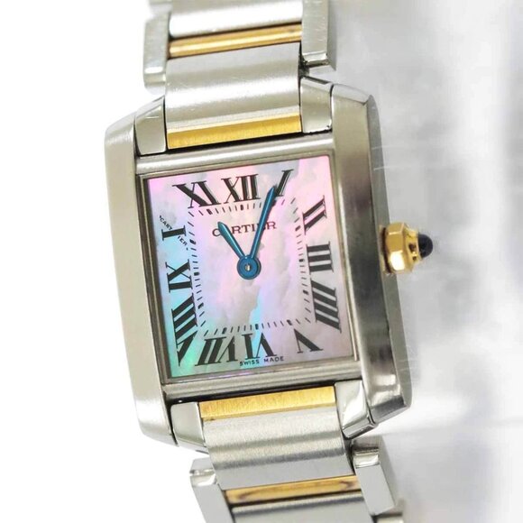 Cartier Tank Francaise SM W51027Q4 750 PG Quartz Pink Shell Dial 90260514 - Picture 7 of 7
